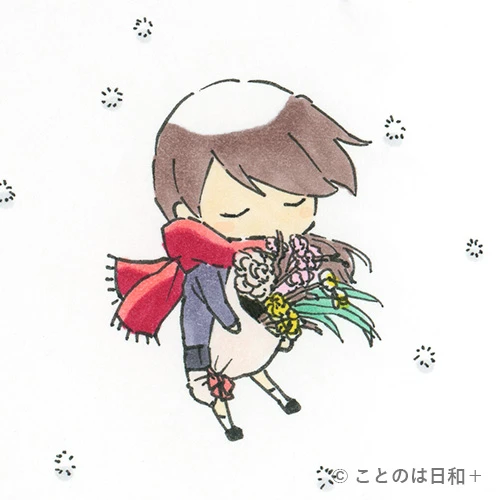 雪中四友（せっちゅうしゆう）を表すイラスト