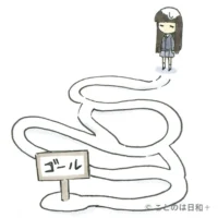 紆余曲折（うよきょくせつ）を表すイラスト
